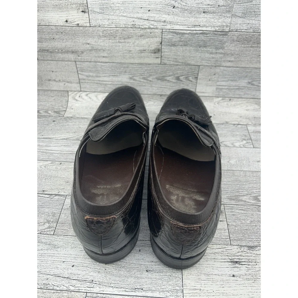 Vintage Nettleton Shoes‎ Mens Size 9 B Alligator Tassel Loafers Made USA 80s